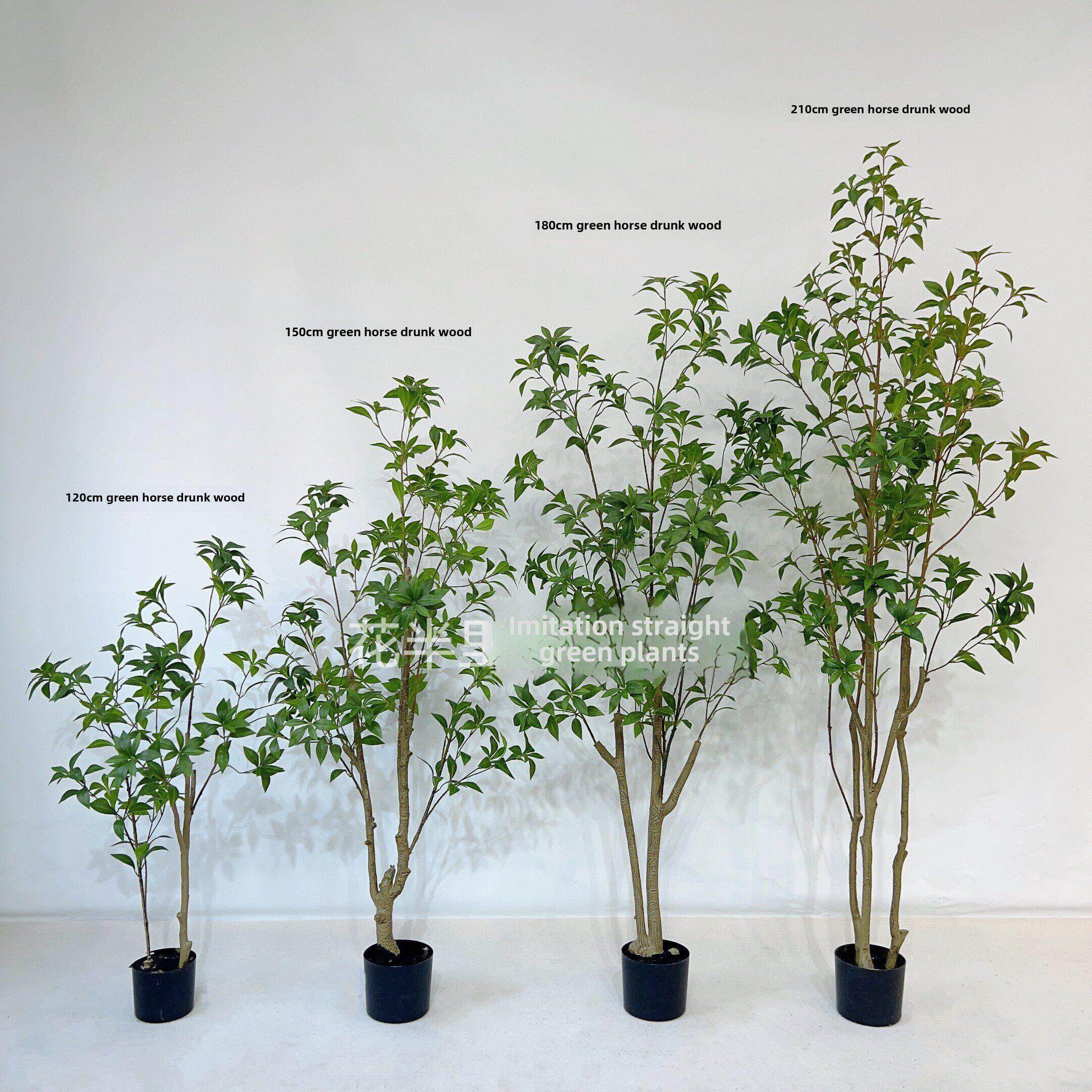Mazuimu模拟绿色植物斯堪的纳维亚风挂钟彷生假绿色植物室内落地