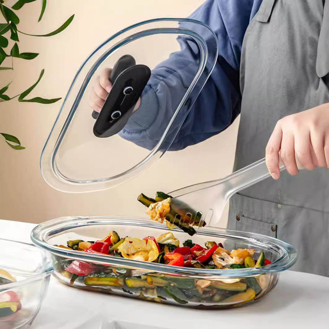 耐热玻璃鱼盘烤盘焗饭盘烤面包披萨微波炉烤箱专用马蹄糕蒸盘模具