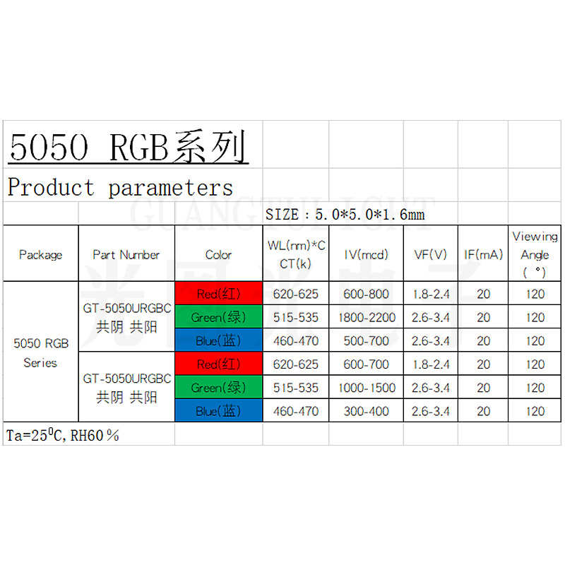 5050贴片led灯珠 5050RGB超高亮三色灯珠 LED发光二极管 厂家现货