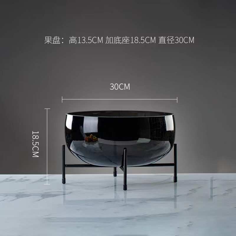 轻奢花瓶玻璃水果盘摆件现代简约家用客厅餐桌茶几高端软装装饰品