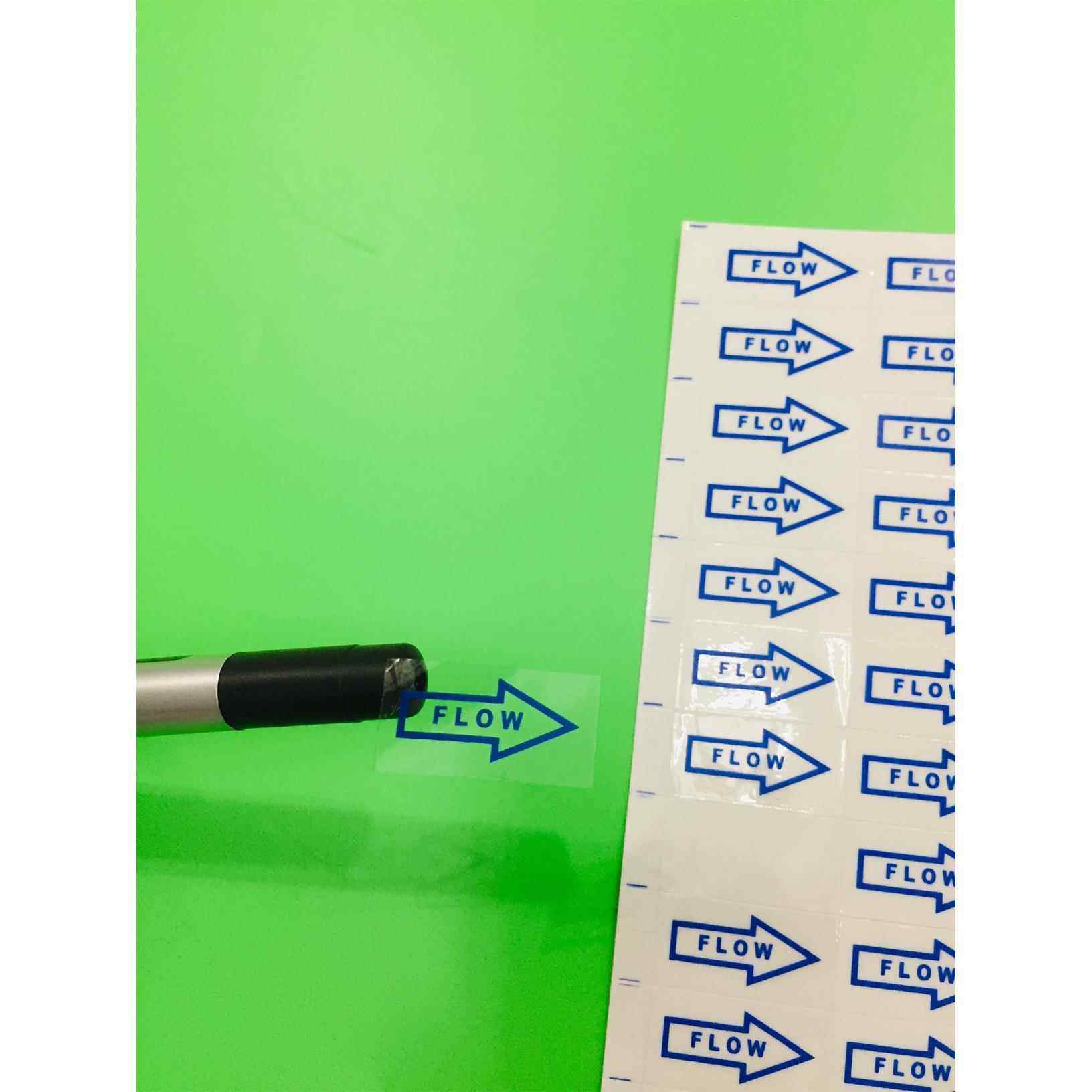 防水防晒透明底蓝色FLOW箭头标贴 转向指示不干胶贴纸1520个/30元