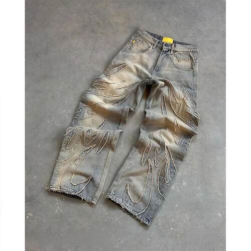 2025 American Fashion Patch Baggy Casual Jeans For Men And