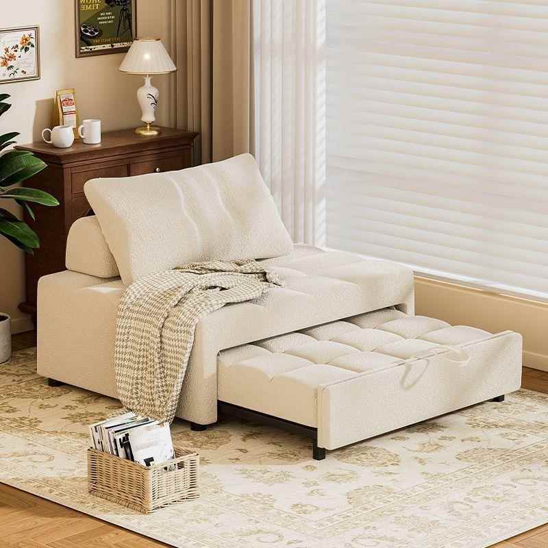 沙发床懒人可躺可折叠网红奶油风客厅阳台小户型抽拉式单人沙发床