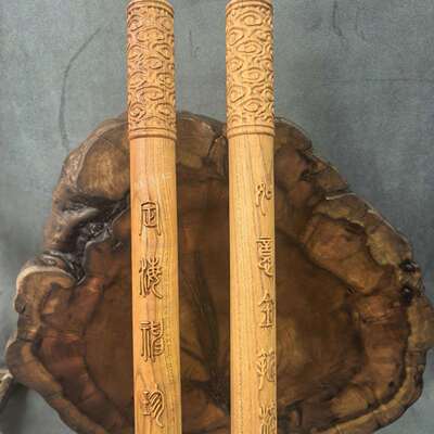 桃木定海神针如意金箍棒黑神话孙悟空法器手把件一体桃木棍挂件