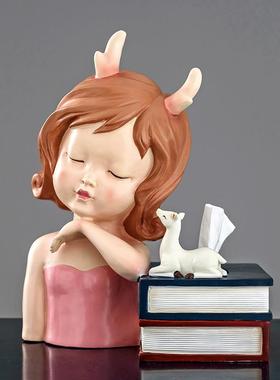 抽纸盒北欧ins纸巾盒卧室创意床头客厅餐厅美式轻奢摆件创意摆件