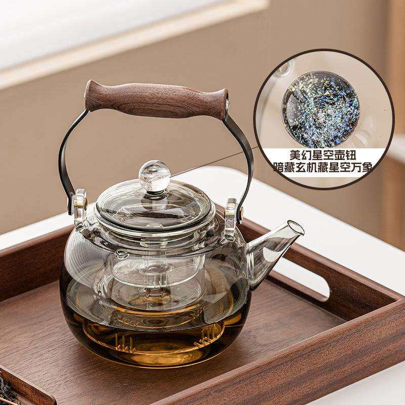 玻璃茶壶泡茶家用大容量提梁壶耐高温烧水壶电热蒸煮一体套装单壶
