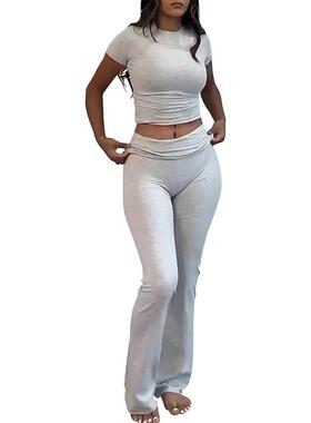 Women's 2 Piece Lounge Outfits Athleisure Street Fit Slim