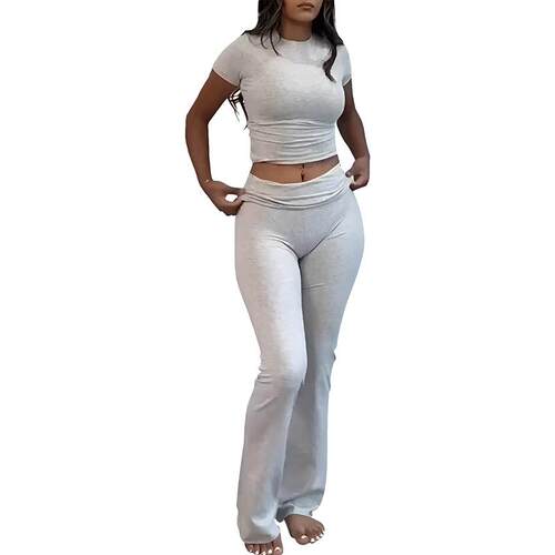 Women's 2 Piece Lounge, Slim Short Sleeve Tops