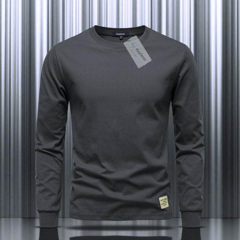 斯蒂芬高级感纯棉长袖t恤男春秋季2026新款休闲宽松百搭男士卫衣