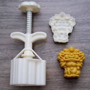 新款直销75克150克舞狮猫月饼模具手压式国潮凤