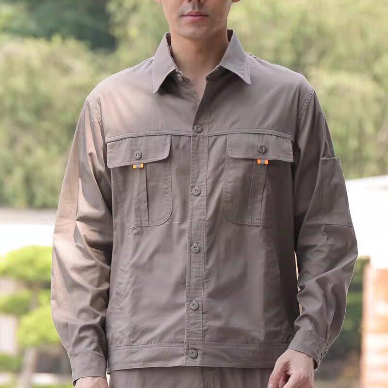 纯夏季长袖工作服上衣男防静电国家电网电工电力劳保服电焊夏装图片