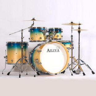 烤漆架子鼓5鼓2 3.4镲桦木鼓桶