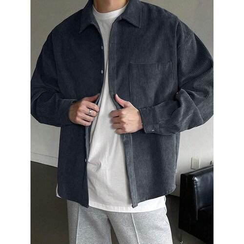 T 68975 Retro corduroy button-down shirt 复古灯芯绒休闲衬衫