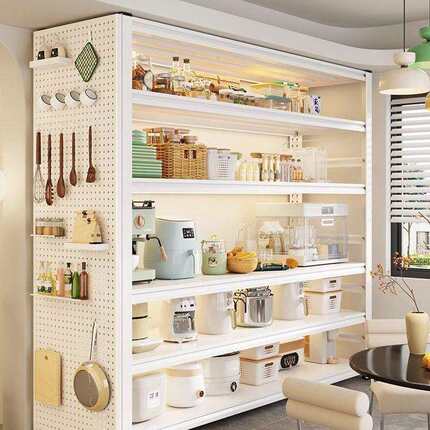 厨房橱柜多层微波炉碗筷收纳柜家用餐边柜厨房收纳置物架