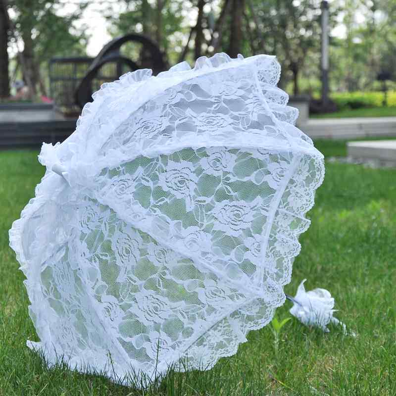 摄影道具摆拍欧式结婚太阳伞遮阳伞白色蕾丝伞洋伞女西式婚庆伞
