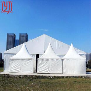 四角帐篷房吊角顶篷 帐篷尖顶篷房户外欧式 10米x10米 铝框欧式