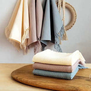 纯棉沥水垫快干 流苏餐巾家用厨房餐桌布餐具纯色茶巾ins风格