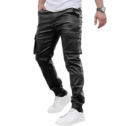 D 35175 Men's Workwear Cargo Pants 工装皮裤