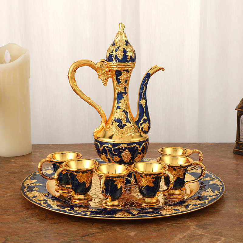 轻奢典雅贵气古典酒具套装客厅家用酒店中式酒杯套装礼品酒壶酒具