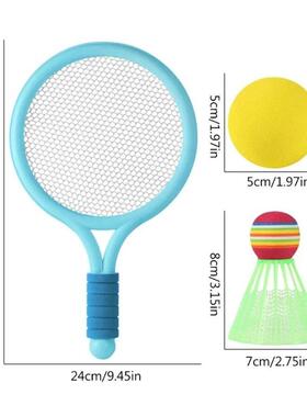 1 Set Beach Tennis Kids Dual Shuttlecock BadmintonTennis Rac