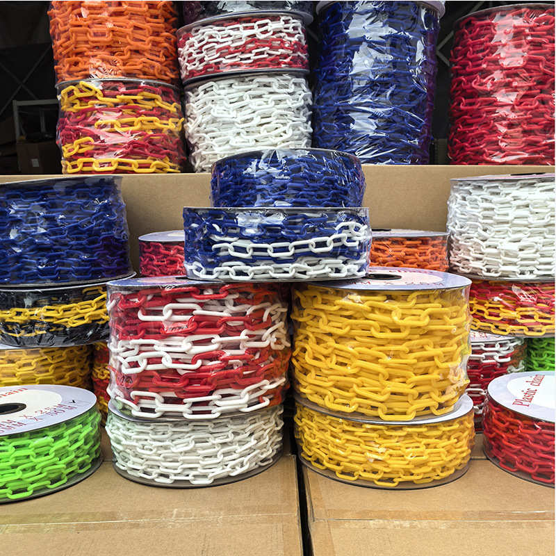 多型号卷装塑料警示链条安全隔离警示链交通设施防护链红黑白链条