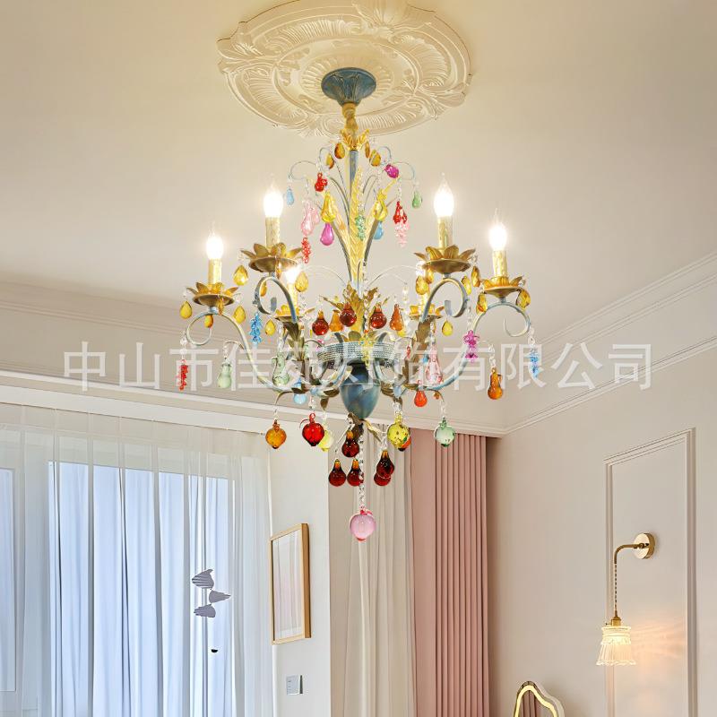 新款法式水晶客厅吊灯轻奢法式客厅灯水晶装饰吊灯铁艺吊顶灯