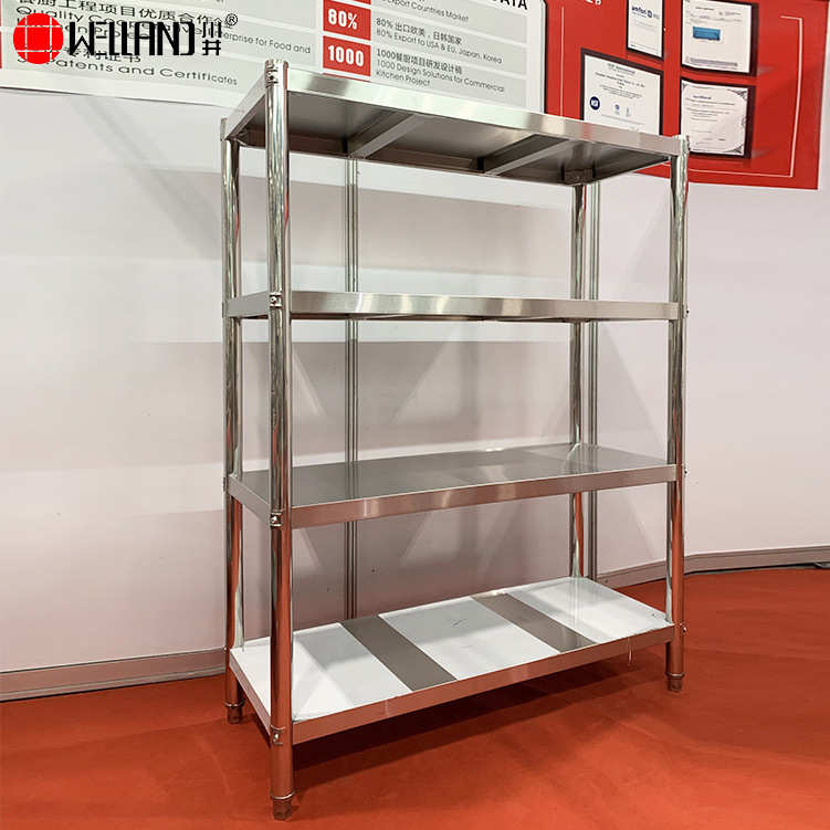 餐饮酒店商业厨房货架四五层多层落地置物收纳架不锈钢层板货架