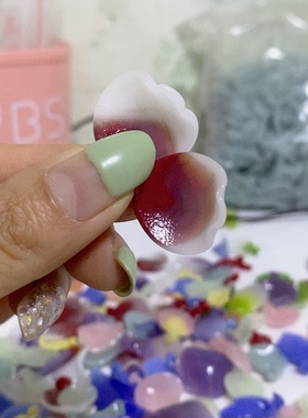 老料器花瓣汉服发簪红白芍药20片DH-44