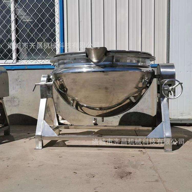 供应卤煮蒸煮炒锅 不锈钢调味品制作夹层锅 熬制糖稀食品机械设备
