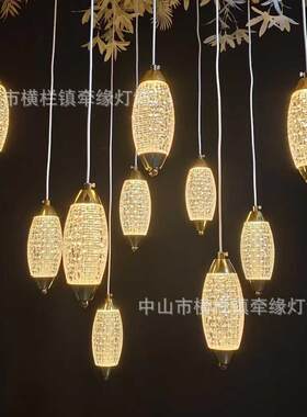 新款婚庆道具电镀发光水晶炮弹灯婚礼堂酒店宴会厅舞台吊顶装饰灯