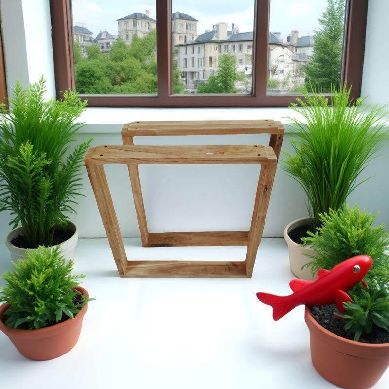 莫比恩老榆木香椿木实木脚架原木餐桌支架大理石底座书桌腿