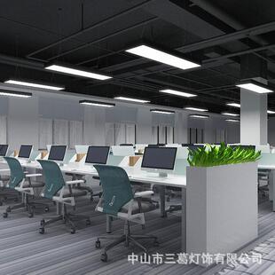 led长条灯吊线办公室吊灯长方形工作室超市店铺工程灯具白光加亮