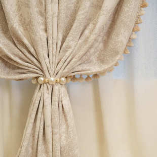 花边麋鹿蕾丝窗帘窗装 森林提花奶油色帘布雪高级尼尔感高端 饰法式