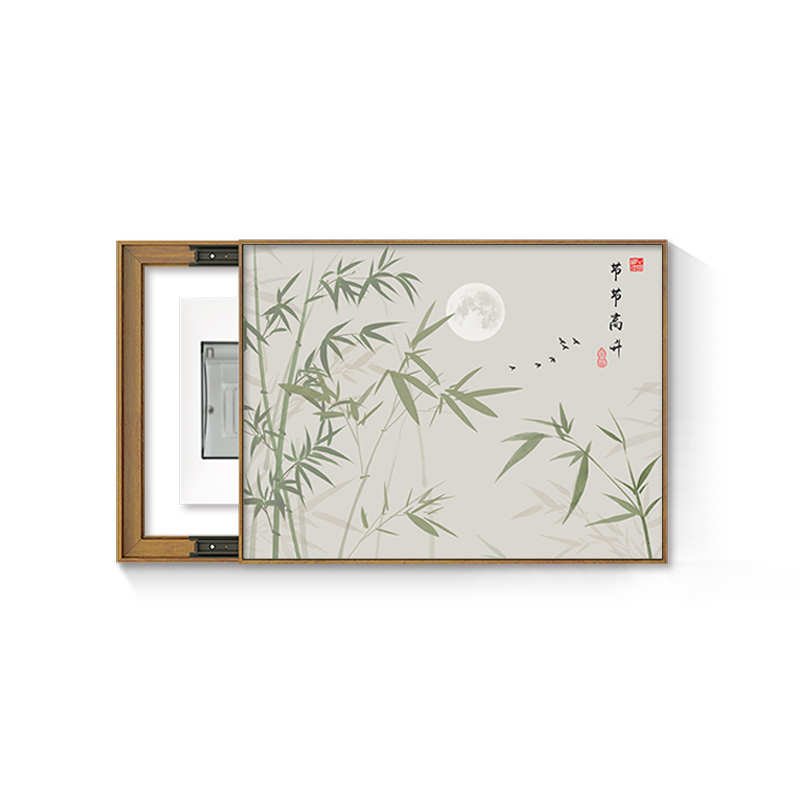 节节高升挂画新中式电表箱装饰画免打孔餐厅画配电箱开关盒遮挡画