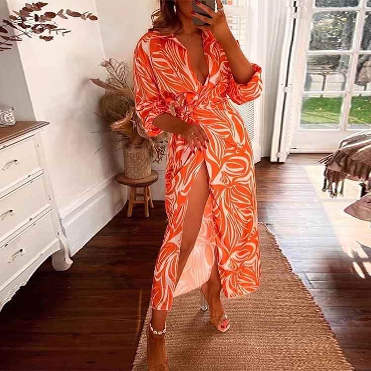 sexy tie-up wrap split robe party dress women half elegant