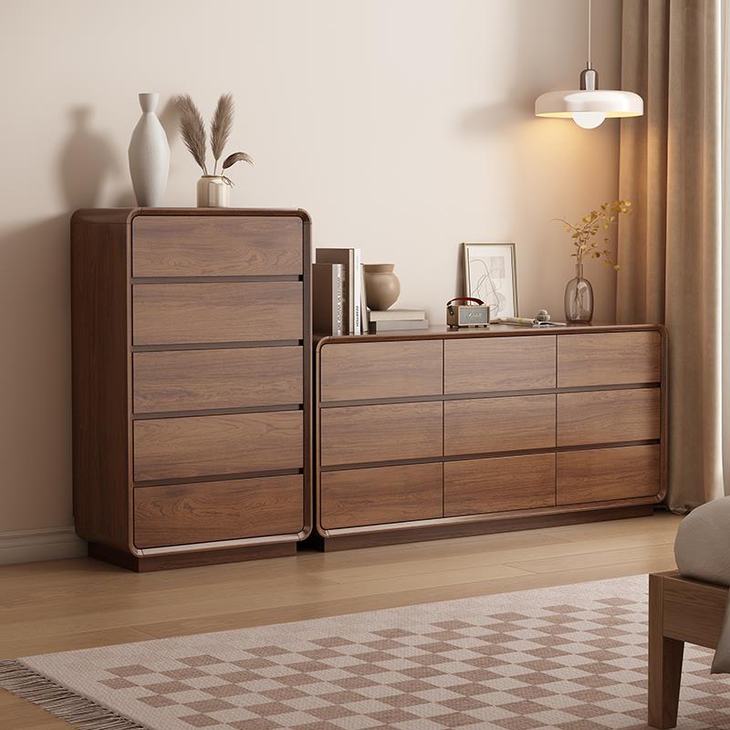 卧室斗柜家用五斗柜组合储物收纳柜九斗柜客厅实木框大容量五斗橱