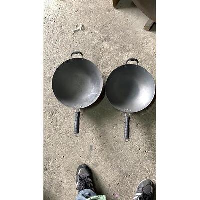 苏州民丰锅厂制造传统单把无涂层生铁铸铁圆底平底老式无涂层炒锅
