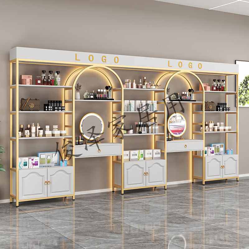 多层置展示物奢美容院柜轻展示架陈列柜货架多功能展示架柜化妆品