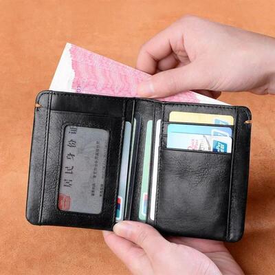 Top Layer Cowhide Walet Soft Genuine Leather Wallet Mens Cre