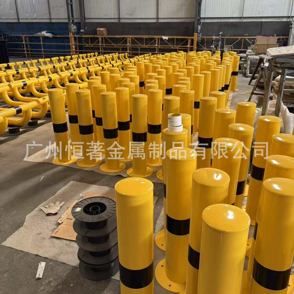 钢管警示柱机场物流仓储隔离柱高端场所防撞柱挡车柱