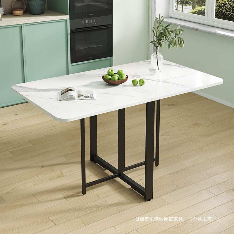 餐桌网红可折叠小户型超薄简易吃饭桌子多功能厨房长方形移动滑轮