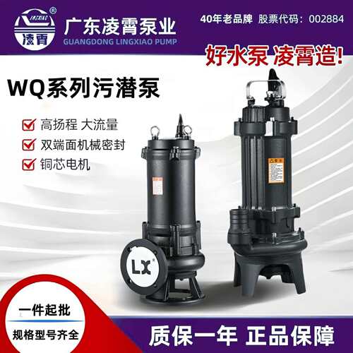 广东WQ系列家用污水泵家用大流量高扬程农用灌溉无堵塞排污泵