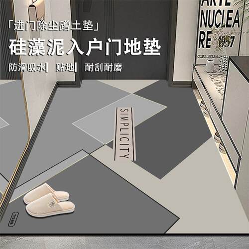 硅藻泥入户门地垫可裁剪吸水防滑免洗可擦地毯玄关门口进门脚垫子