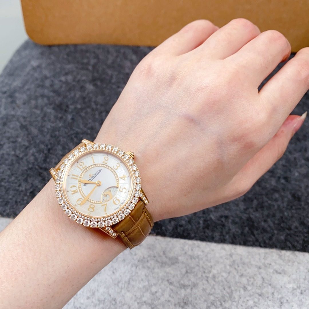 公价45万[9.8新]积家约会原钻玫瑰金月相自动机械女士手表3432570