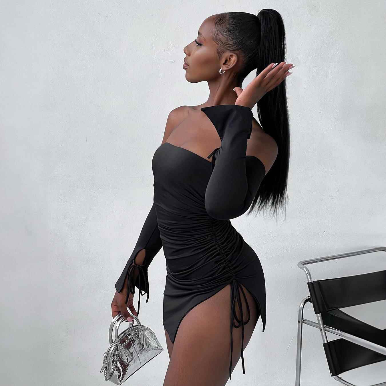 Slit Womens Off-shoulder Short Wrap-up Sexy Fashion Chest