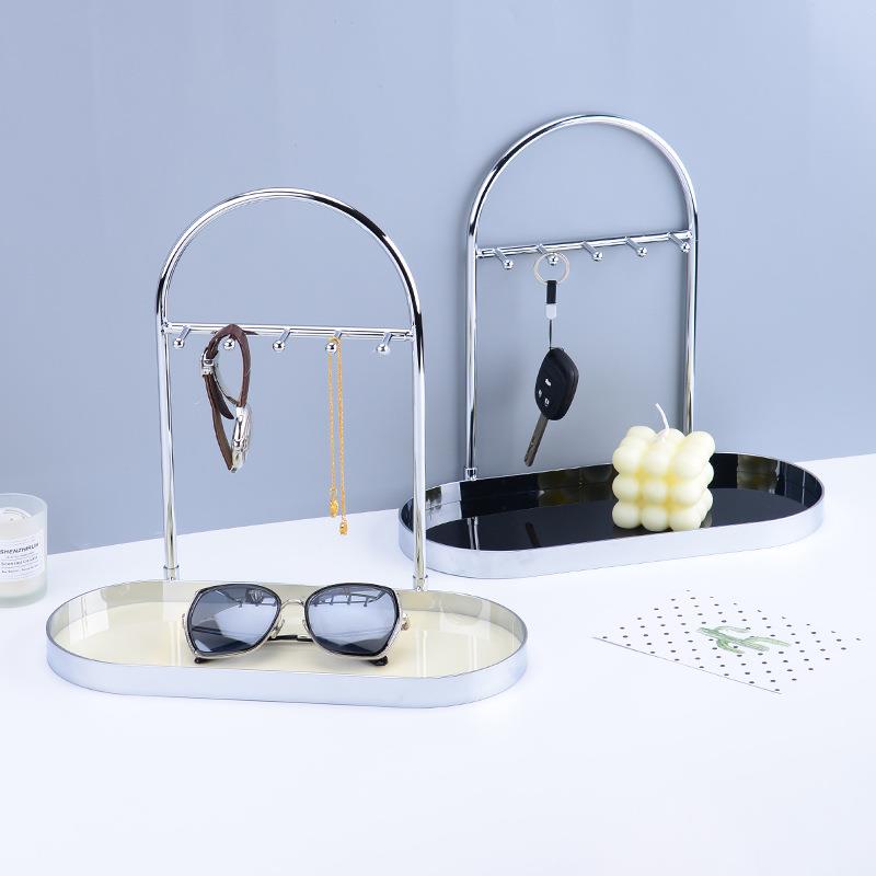 轻奢金属饰品钥匙架首饰桌面收纳置物架多层玄关亚克力挂件收纳架