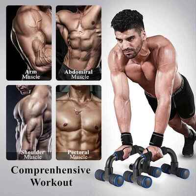 Non-Slip Push Up H-Shaped Support Bar Stand Home Fitness Pow