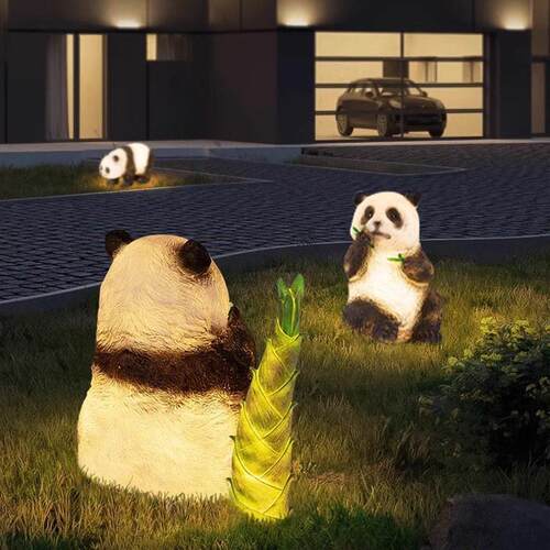 户外草坪灯庭院花园布置装饰灯户外景观灯太阳能彷动物熊猫草地埋
