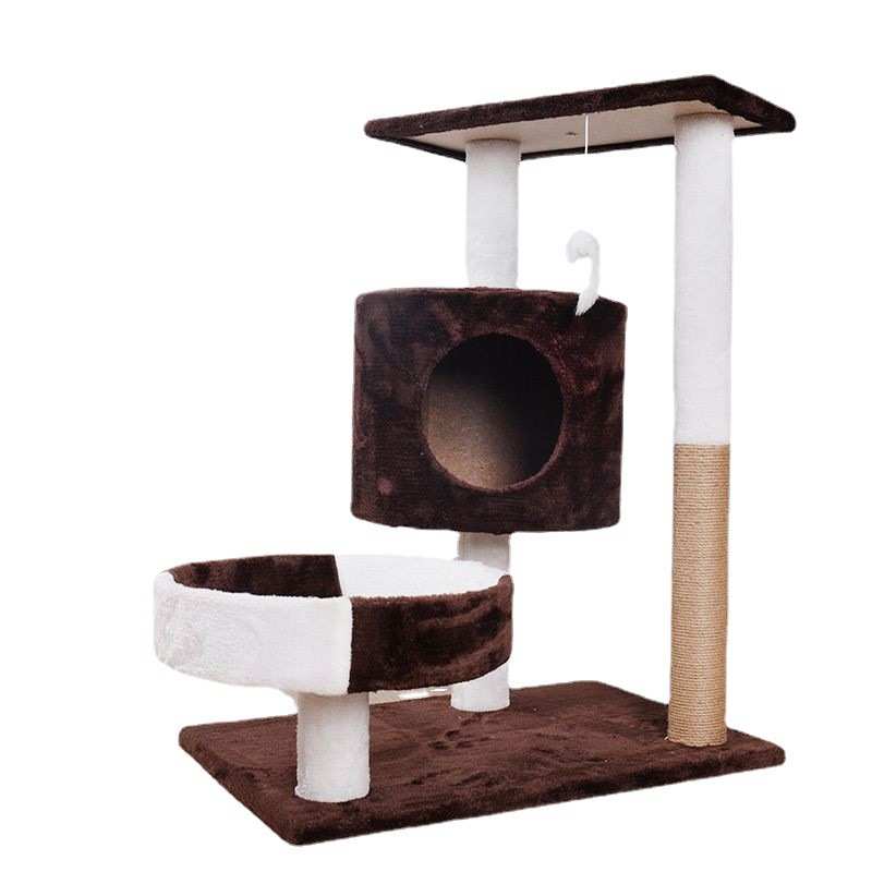 猫房子别墅架猫爬架猫窝树一体实木子小型猫咪用品抓柱四季通用