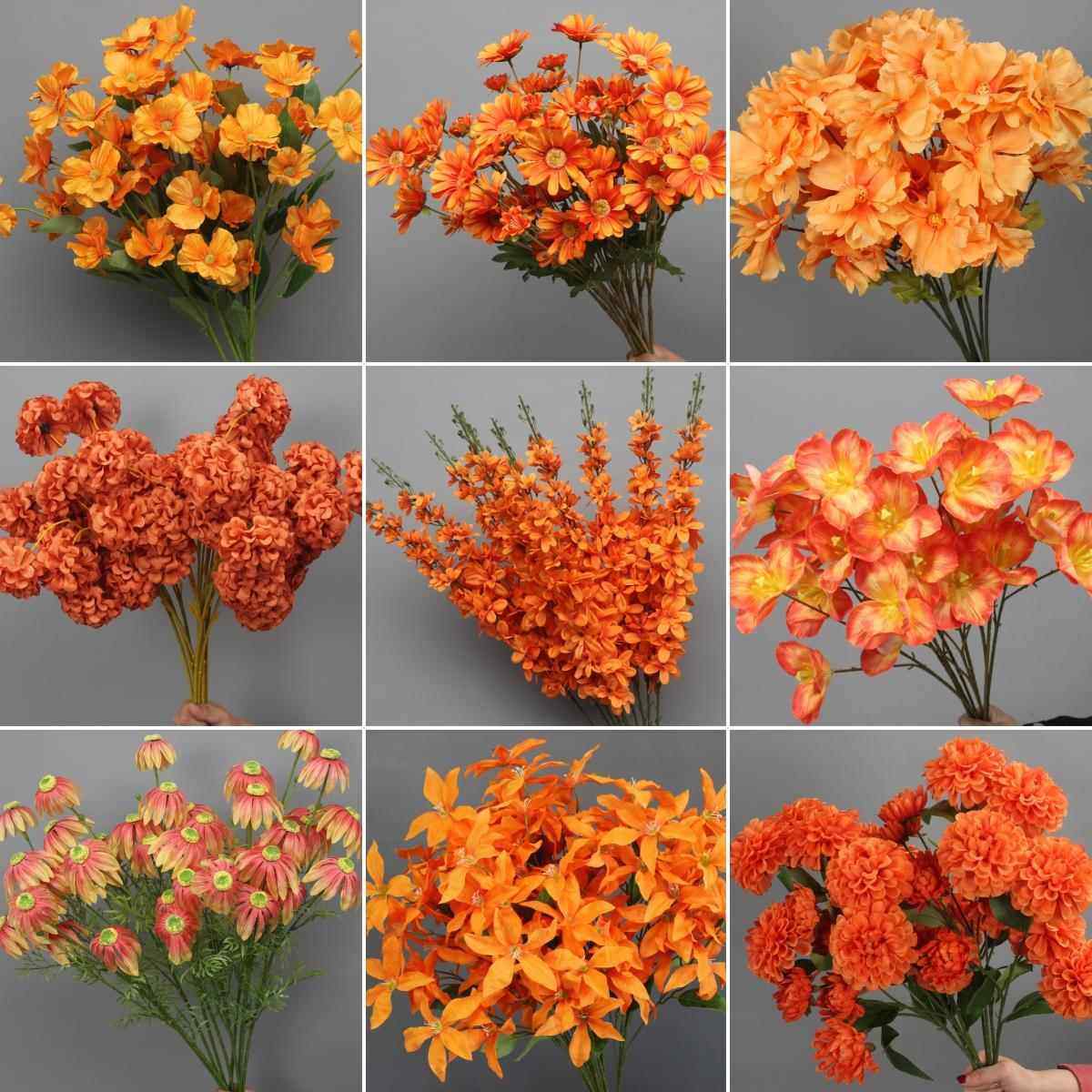 橘色橙色系仿真花材婚礼堂软装洋牡丹玫瑰背景布置路引花插花花艺,节庆用品/礼品,婚庆绢花,淘宝优惠券,粉丝福利购,淘宝优惠卷